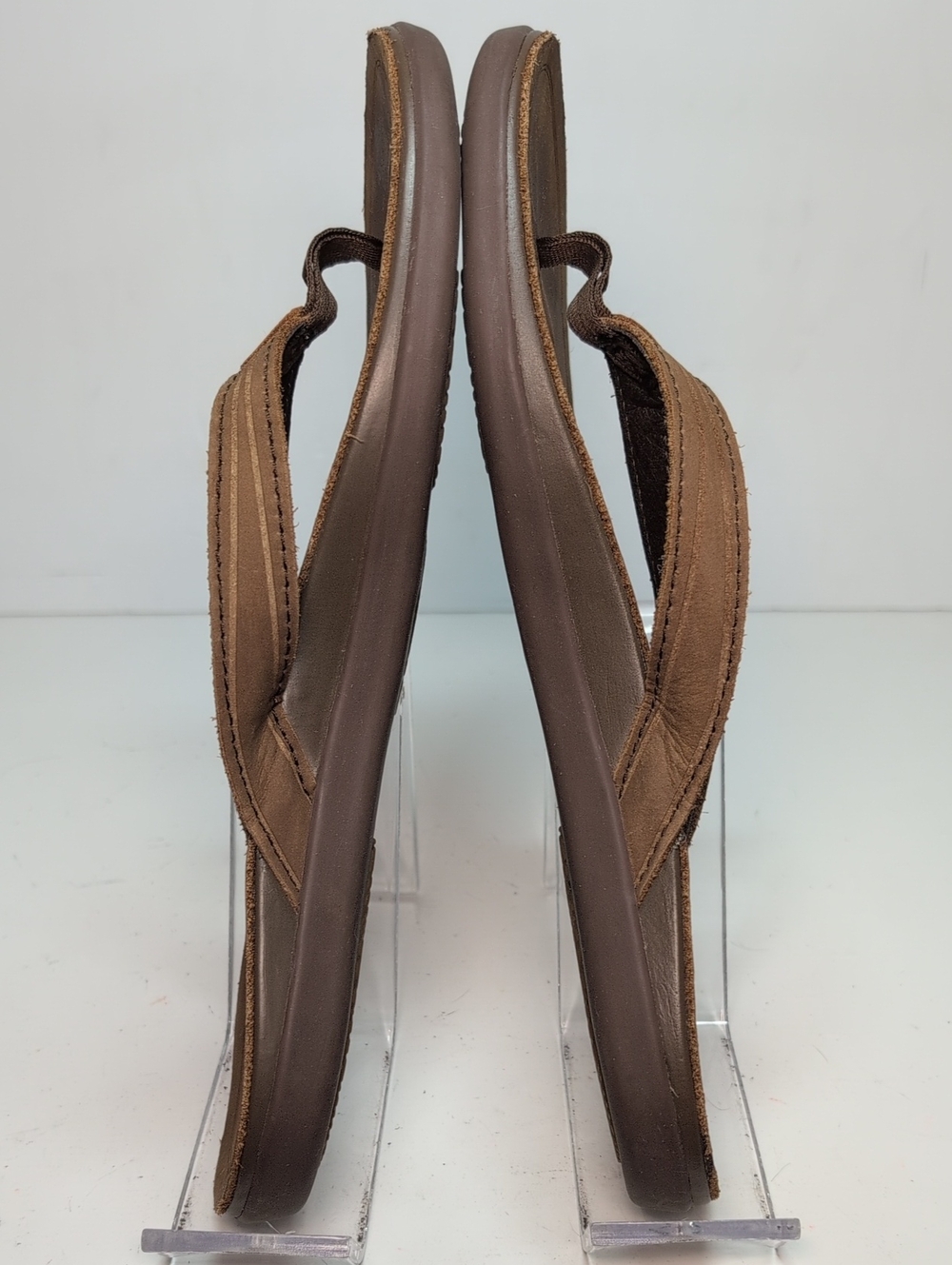 Olukai Aukai beach flip flop brown leather sandal women's size 7 EU 37 - Picture 10 of 14